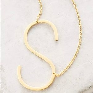 Anthropologie S Initial Necklace Gold